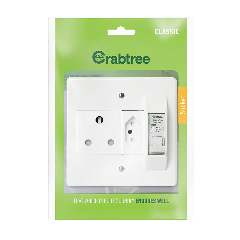 Circuit Breaker Combo socket with Coverplate 4x4 16A | 18007/101