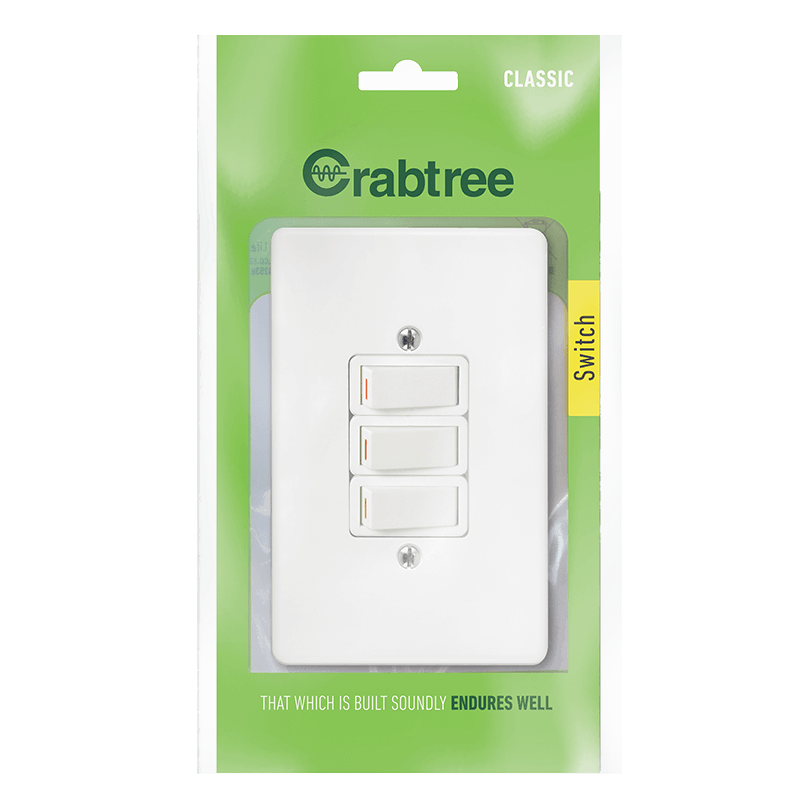 Classic 3L 1W Switch with Coverplate (Bag) - 18012/101