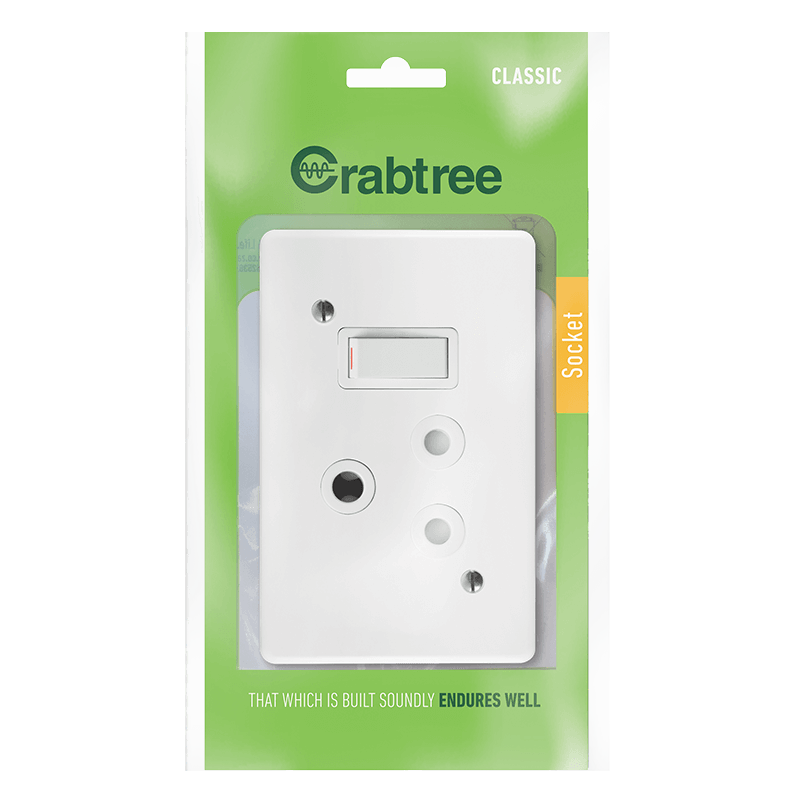 Classic Single Socket Vertical 2x4 with Coverplate (Bag) - 18062/101