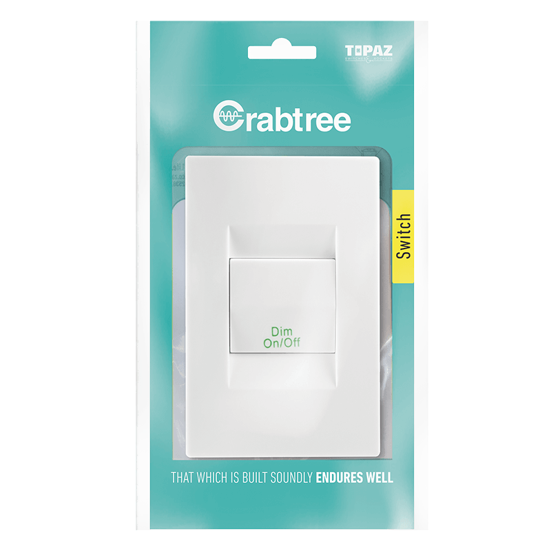Crabtree 601BPP 1 Lever Bell Press With 125W Led Dimmer - White - 15111/601BPP
