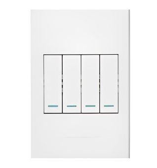 VETi 3 Four-Lever Two-Way Switch | 100mm x 50mm | Modern Flat-Design | White