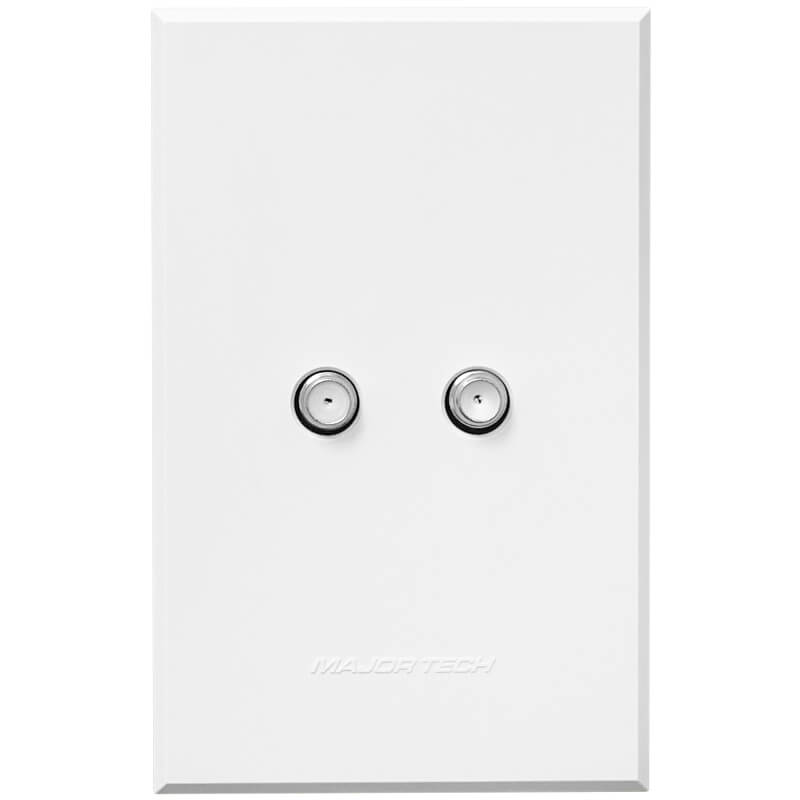 VETi 3 Dual Satellite Socket | 100mm x 50mm | Modern Flat-Design | White