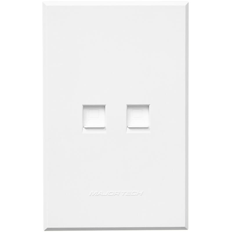 VETi 3 Dual Data Socket | RJ45 Cat 6 | 100mm x 50mm | Modern Design | White
