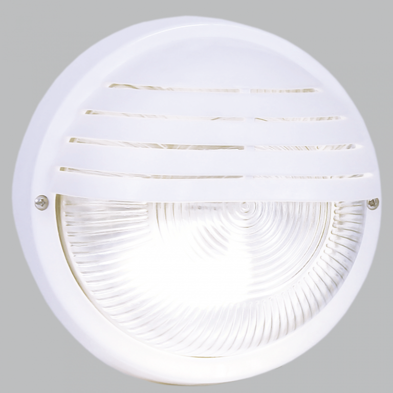 BH023 WHITE Bright Star ROUND EYELID PVC BULKHEAD - WHITE IP44 ES