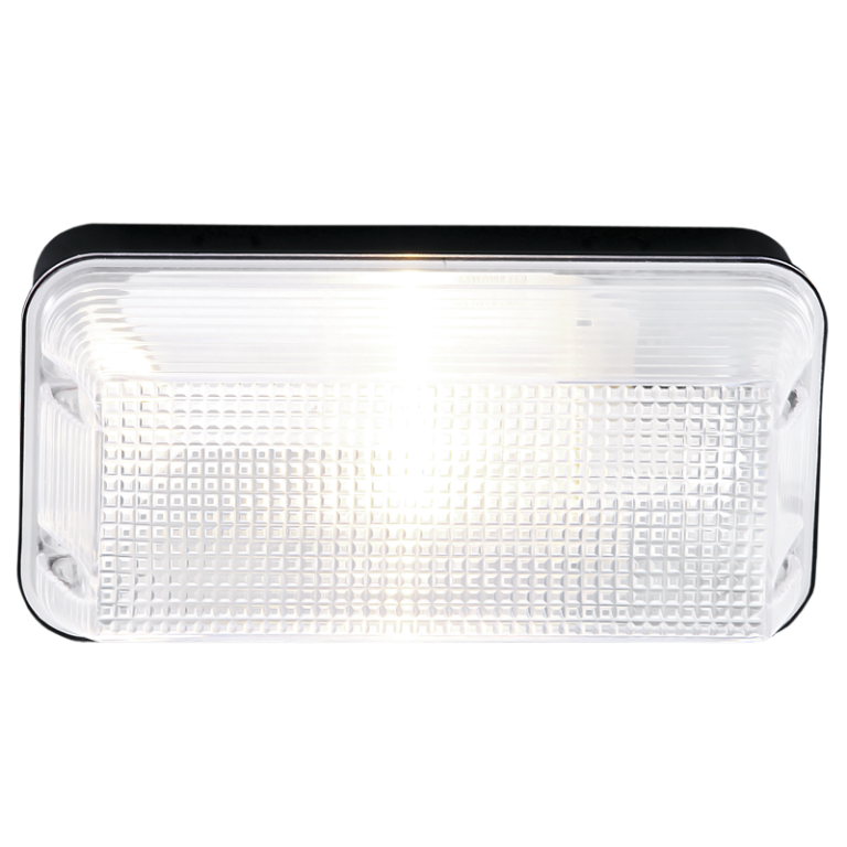 Bright Star BH110 BLACK ABS PLASTIC CLEAR COVER BULKHEAD IP44 1X60W ES