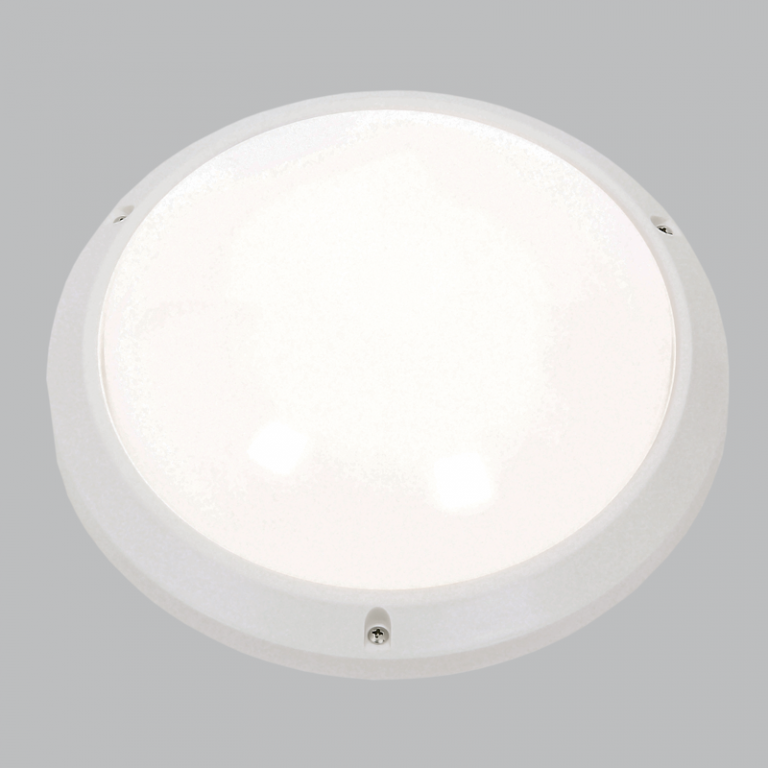 Bright Star BH114 WHITE ABS PLASTIC ROUND BULKHEADPOLY COVER IP54 1X60W ES