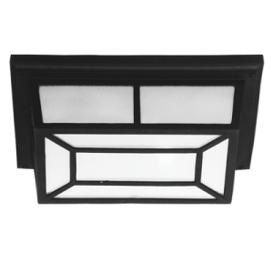 Bright Star BH2080 BLACK DIE CAST BULKHEAD FROSTED GLASS IP44 1X60WES 290MM