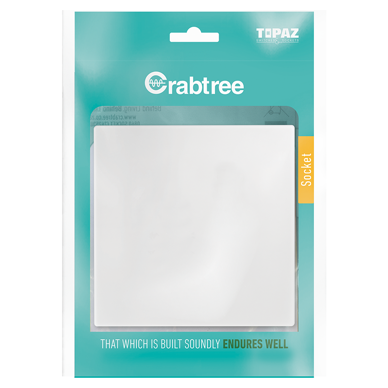 Crabtree 601P Blank Coverplate 4X4 - White - 15200/601P
