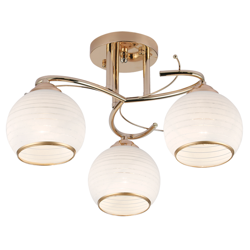 Bright Star CF195/3 GOLD METAL WITH PATTERNED WH GLASS 3X40W ES