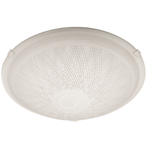 Bright Star CF293 SMALL PATTERNED WH GLASS WH CLIPS 2X60W ES 300MM