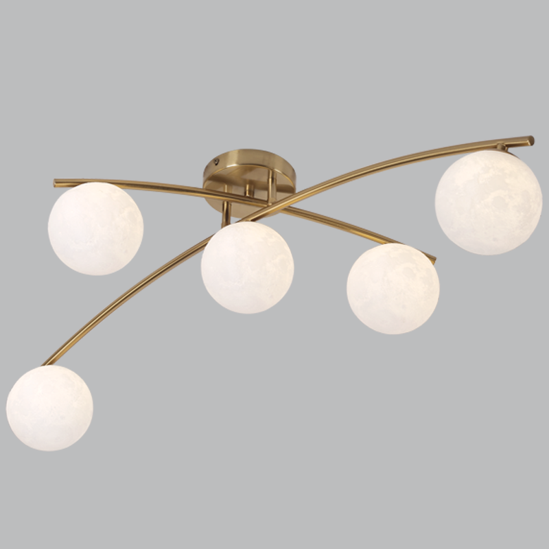 Bright Star CF608/5 SATIN BRASS METAL & PLASTIC MOVEABLE ARMS 5X5W G9 LED SAT/BRAS