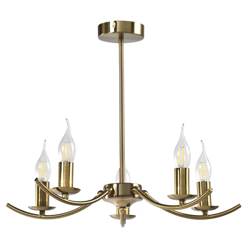 Bright Star CH396/5 GOLD GOLD METAL CHANDELIER 5 X 40W SES