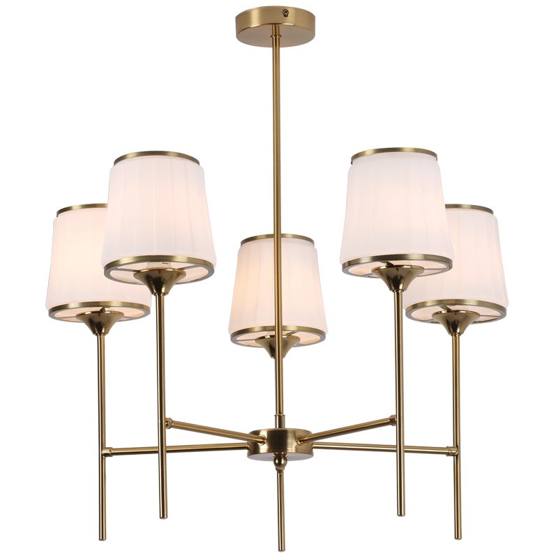 Bright Star CH707/5 BRASS IRON & GLASS CHANDLIER 5X40W SES