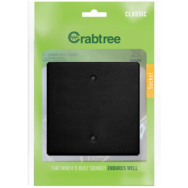 Classic 4x4 Blank FERRO GRAIN BLACK Coverplate