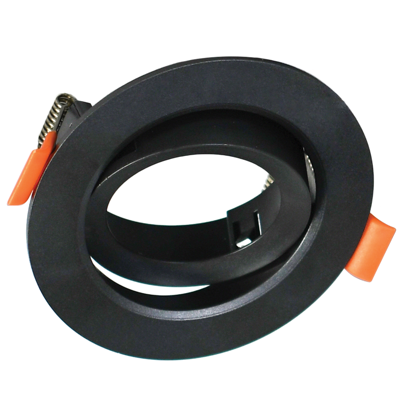 Bright Star DL630 BLACK BK ROUND RECESSED POLY TILT GU10 7W 75MM C/O IP20
