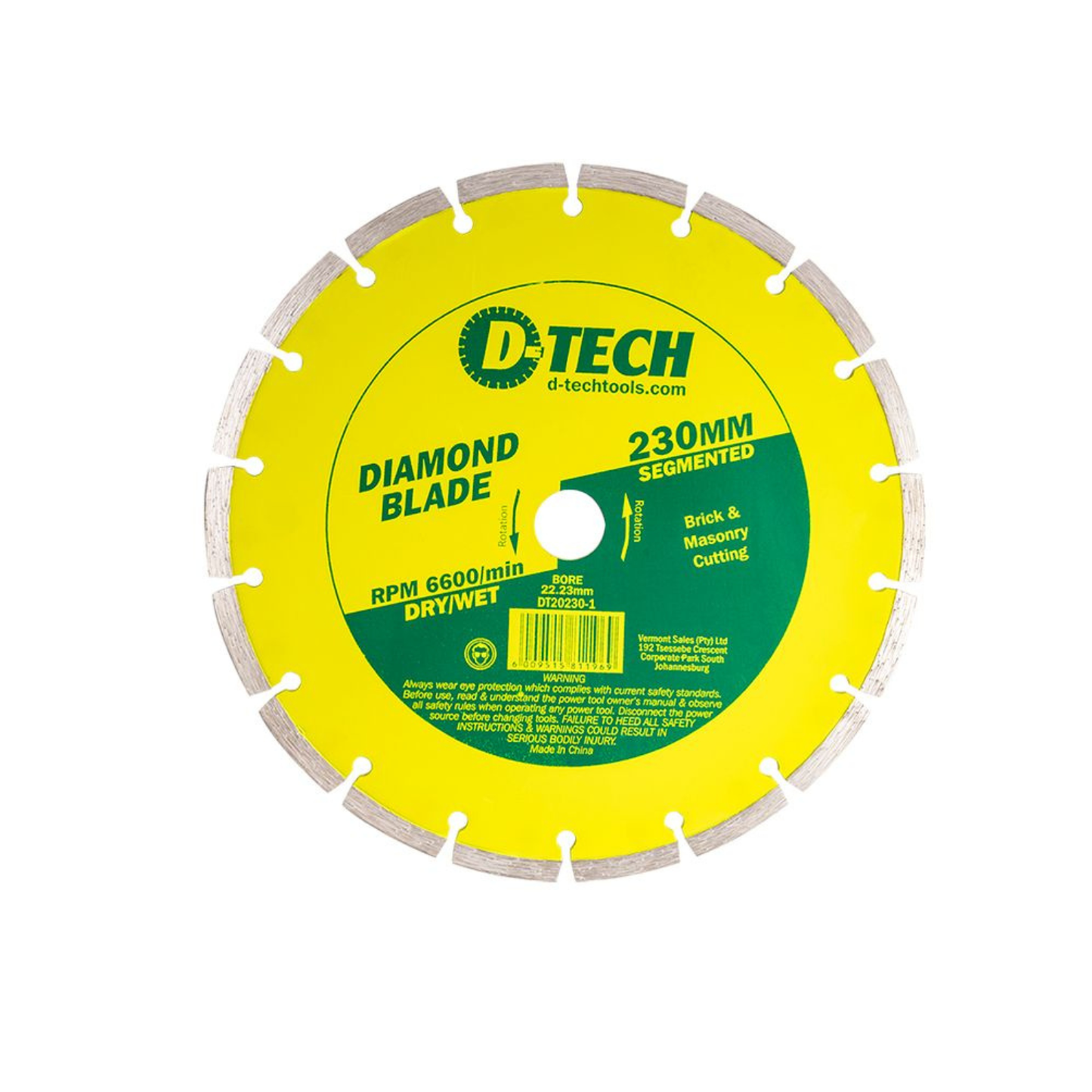 D-Tech 230mm Segmented Diamond Cutting Blade – DT20230B