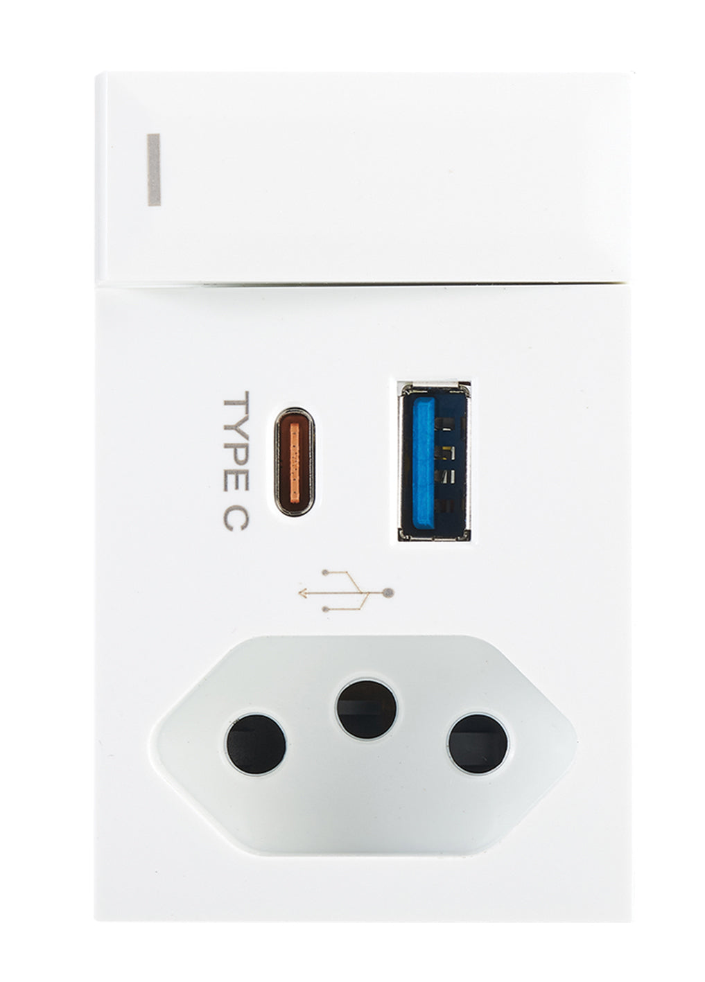 Bright Star ECP119 WHITE WHITE MODULAR WH SWITCH + EURO PLUG + TYPE A + TYPE C