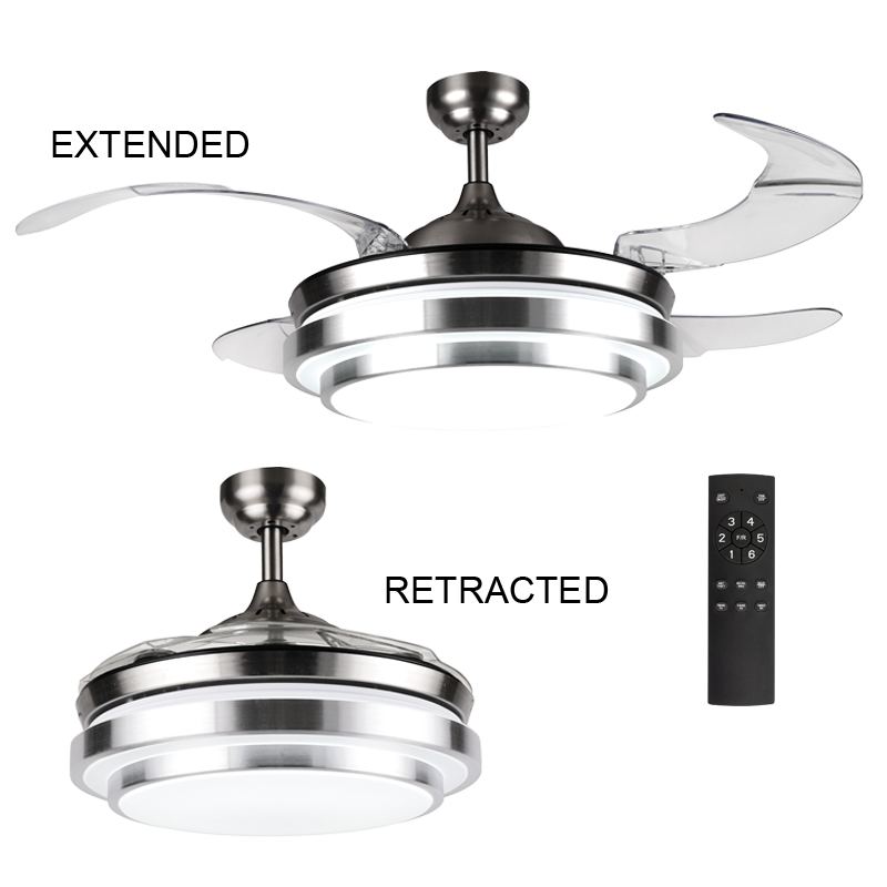 Bright Star FCF043 SATIN RETRACTABLE BLADES DC 32W LED 4000K REMOTE