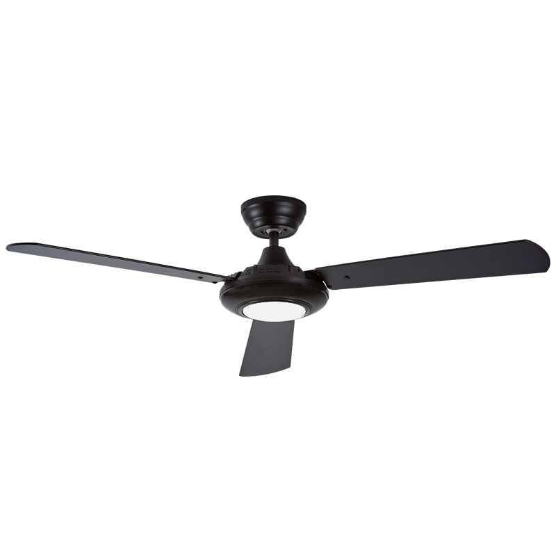 Bright Star FCF091 BLACK 12W LED 6500K 35W COPPER COIL DC 3 BLADE REMOTE