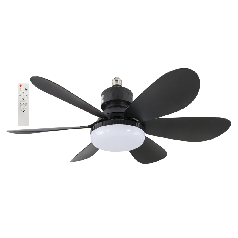 Bright Star FCF104 BLACK MINI ES SOCKET FAN 18W LED CCT 6 BLADES REMOTE