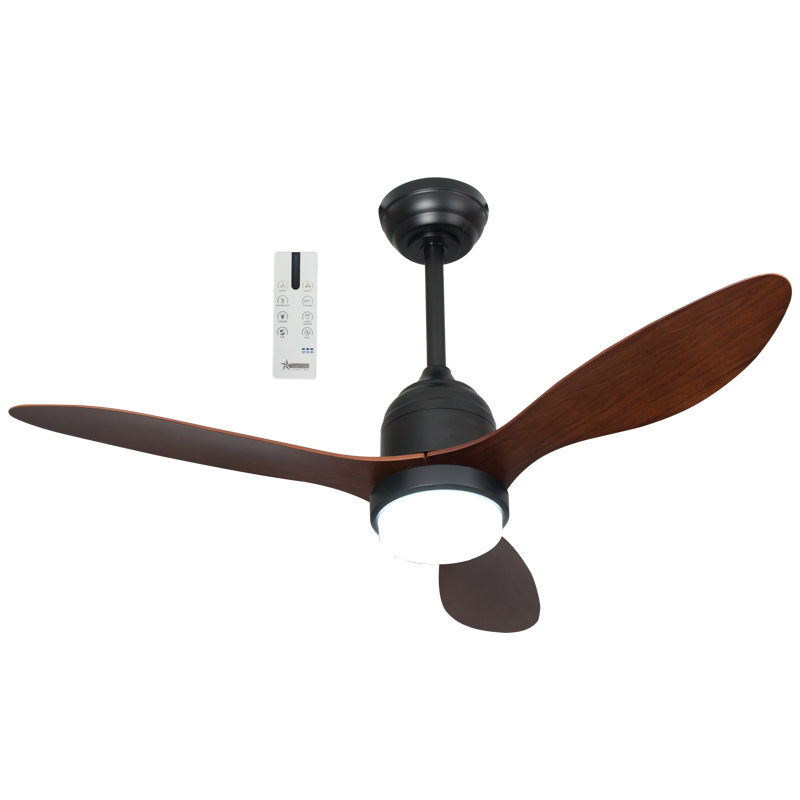 Bright Star FCF124 OUTDOOR BK/WD IP65 FAN 15W LED CCT 20W DC MOTOR 3 BLADE 42