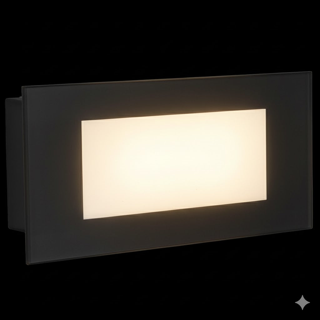 Bright Star FT038 BLACK 5W LED FOOTLIGHT POLY BASE GLS COVER 3000K IP65