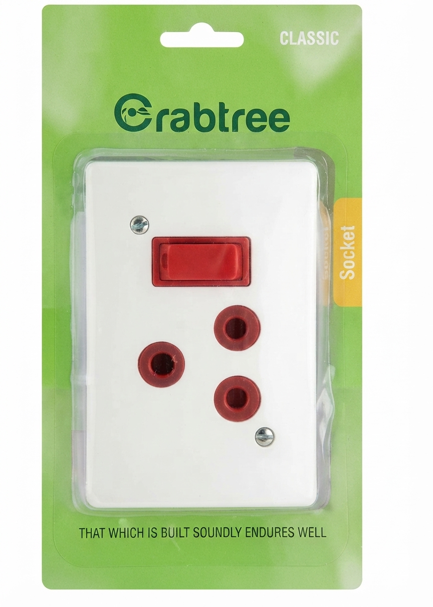4x2 Horizontal Dedicated Socket Red with White Coverplate | 18077/101