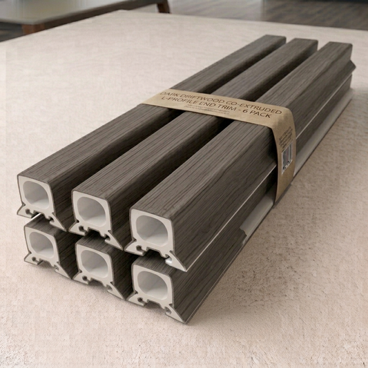Bodie Dark Grey Cedar WPC Wall Panel End Trim (2700mm x 6 Pieces) – 45-WPA-CEDR-END