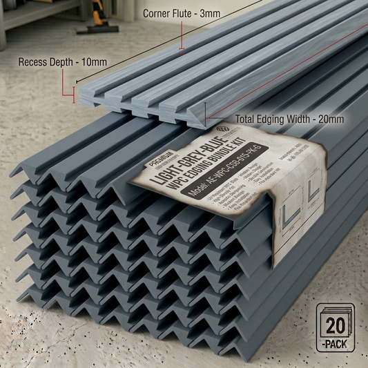 Bodie Grey & Black WPC Wall Panel Edging Trim (2700mm x 20 Pieces) – 45-WPA-SANR-025
