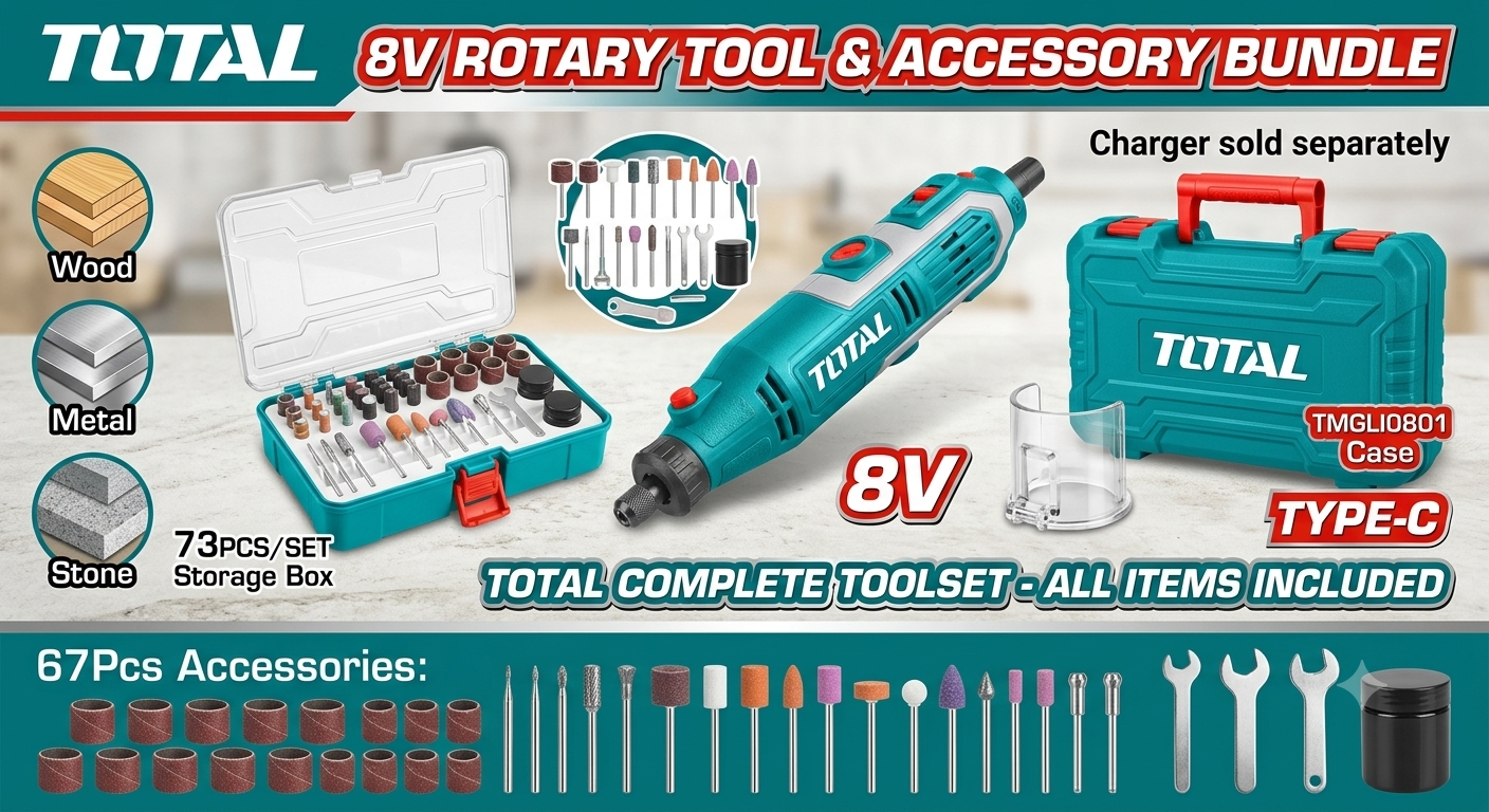 Total Cordless Mini Grinder Bundle Kit