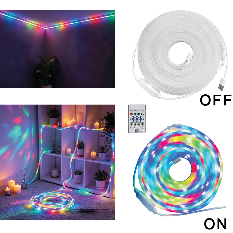 Bright Star Lighting 5M 5V USB IC-RGB IP65 Flexible LED Strip Light Kit – HVS201
