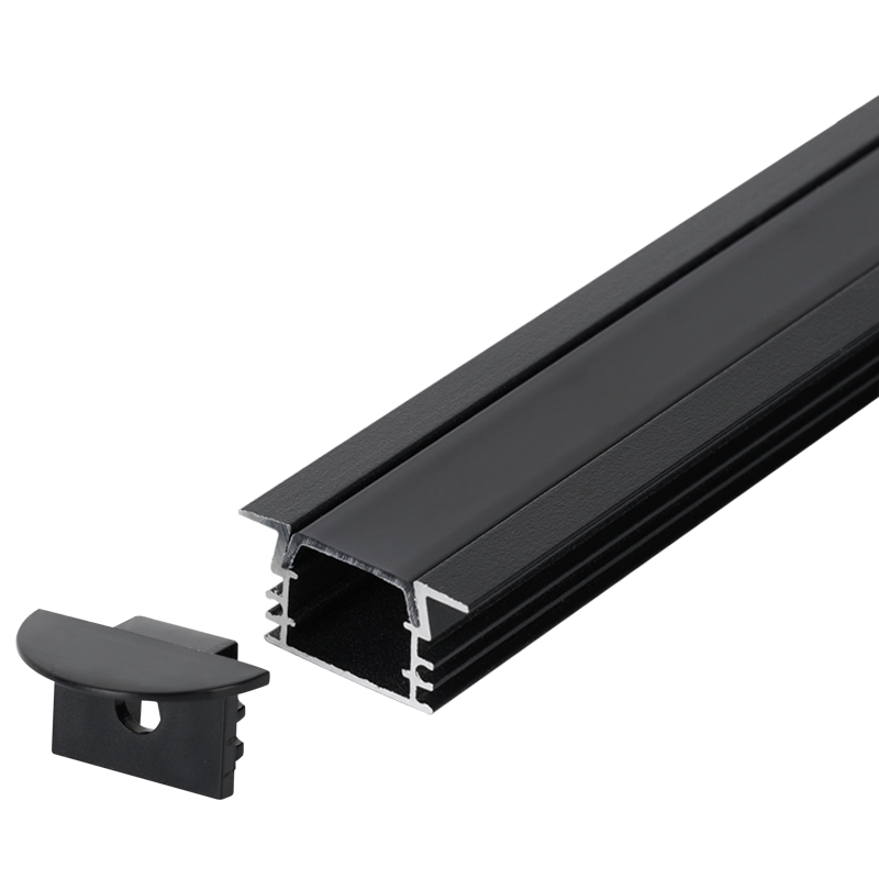 Bright Star HVS434 BK RECESS 3M 3M BK ALU PROF. Reces, 2xEnd, 1xCover, 6xClip,IP20
