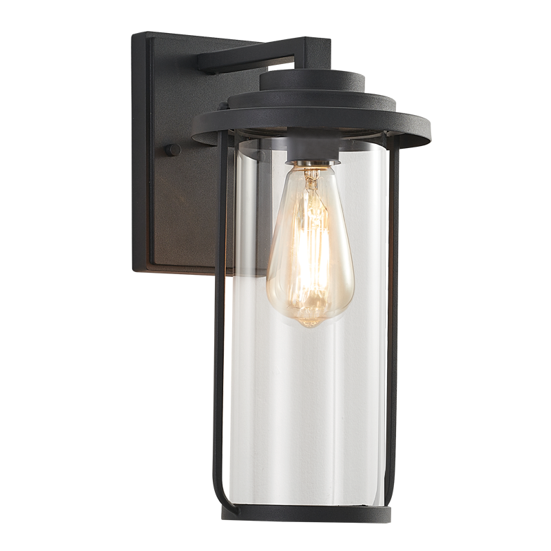 Bright Star L532 BLACK METAL & CLEAR GLASS IP54 1X60W ES