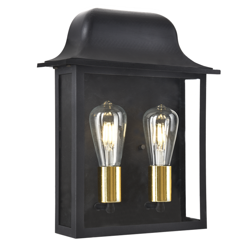 Bright Star L542 BLACK ALU &METAL CLEAR GLASS IP54 2X60W ES