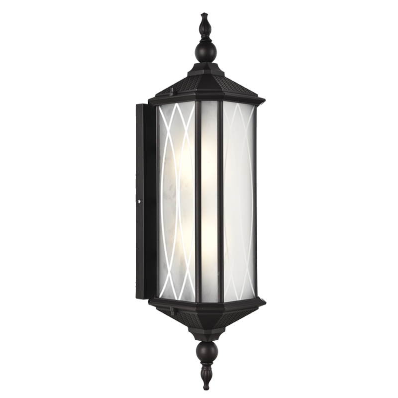 Bright Star L543 BLACK ALU & METAL PATTERN FROSTED GLASS IP54 2X60W ES