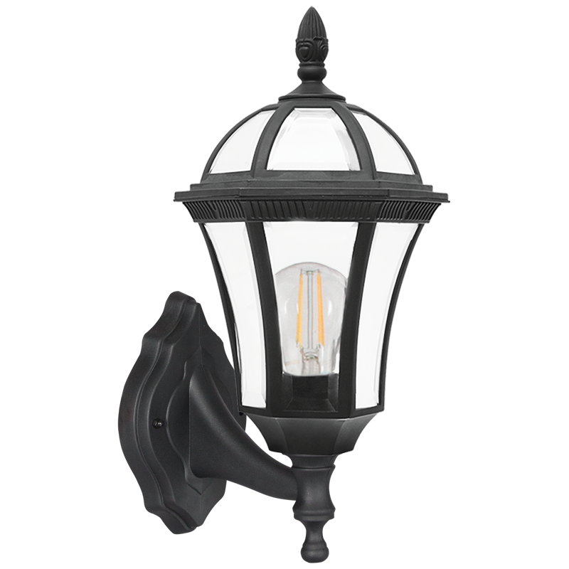 Bright Star L568 BLACK 6 PANEL UP FACING POLY BASE CLEAR PC IP44 1X11W ES