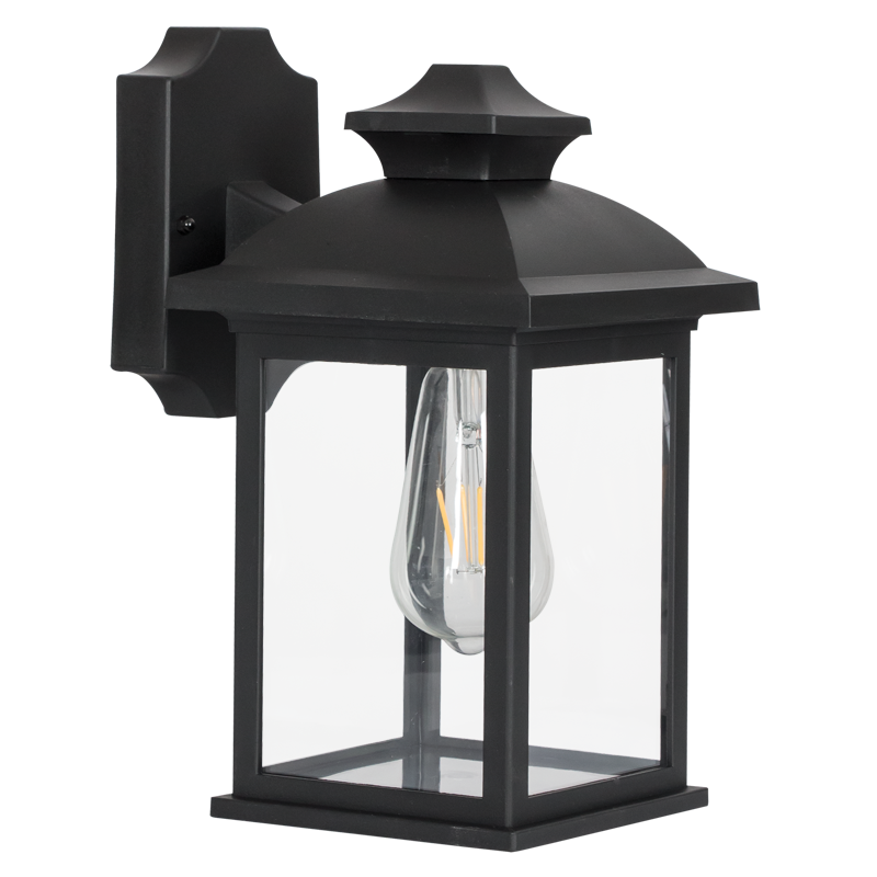 Bright Star L570 BLACK 4 PANEL DOWN POLY BASE CLEAR PC IP44 1X11W ES