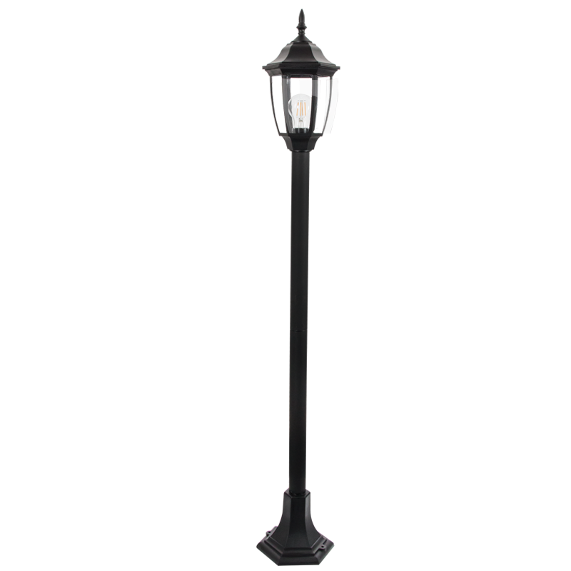 Bright Star LFL035 BLACK 6 PANEL 1HEAD POLY BASE 1X11W ES 1263MM