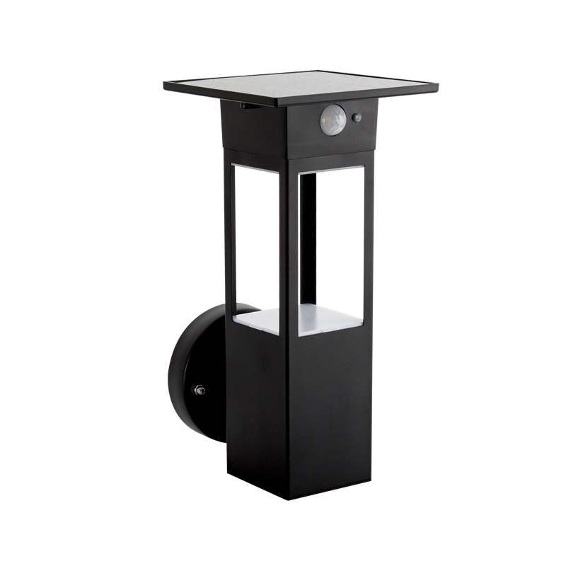 Bright Star LS024 MATT BK SOLAR LED SENSOR WALL LAMP IP44 3.3W LED 3000K