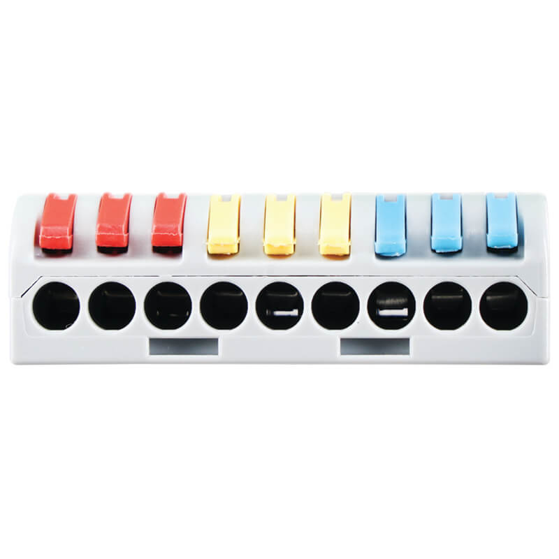 Major Tech 3-Pole Splitter Terminal Block | 32A | 450V | Screwless Connector