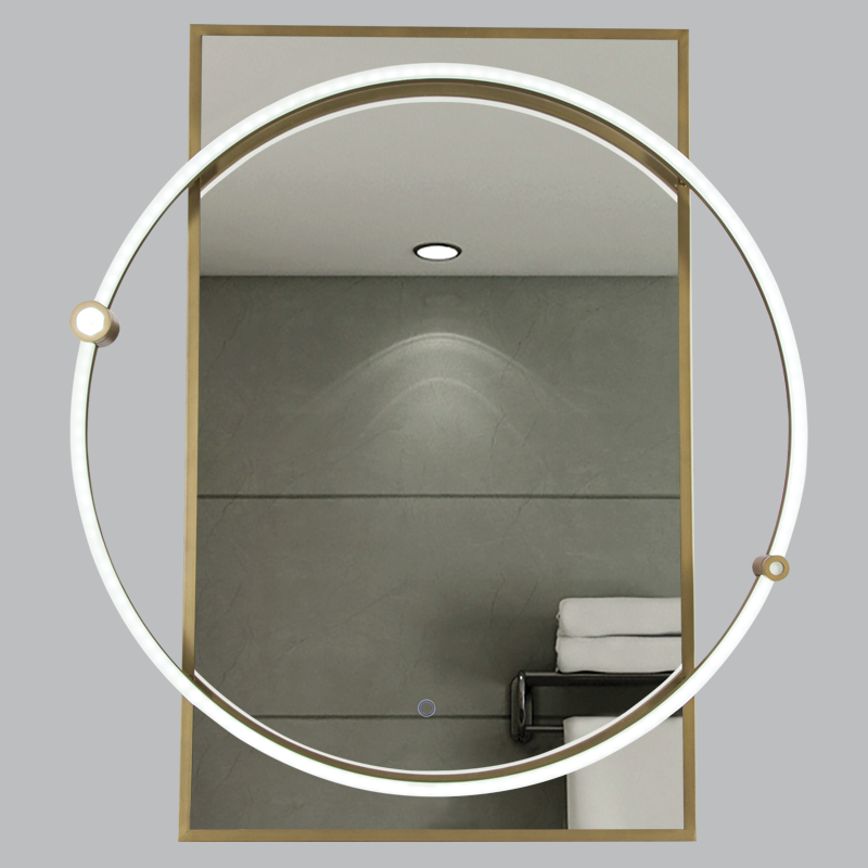 Bright Star ML063 BRASS RECTANGULAR MIRROR CCT 18W LED 700X800MM