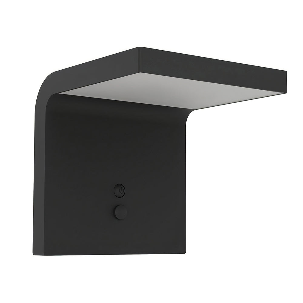 Eurolux Spiante 6.5W Solar Integrated LED Outdoor Wall Light (Black, 4000K, IP44) – O663