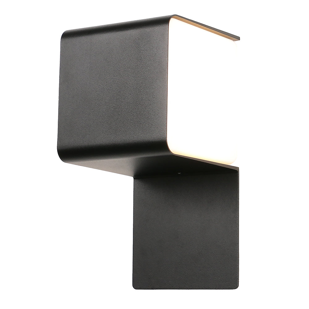 Eurolux Quest 12W Integrated LED Outdoor Wall Light (Black, 3000K, IP65) – O664