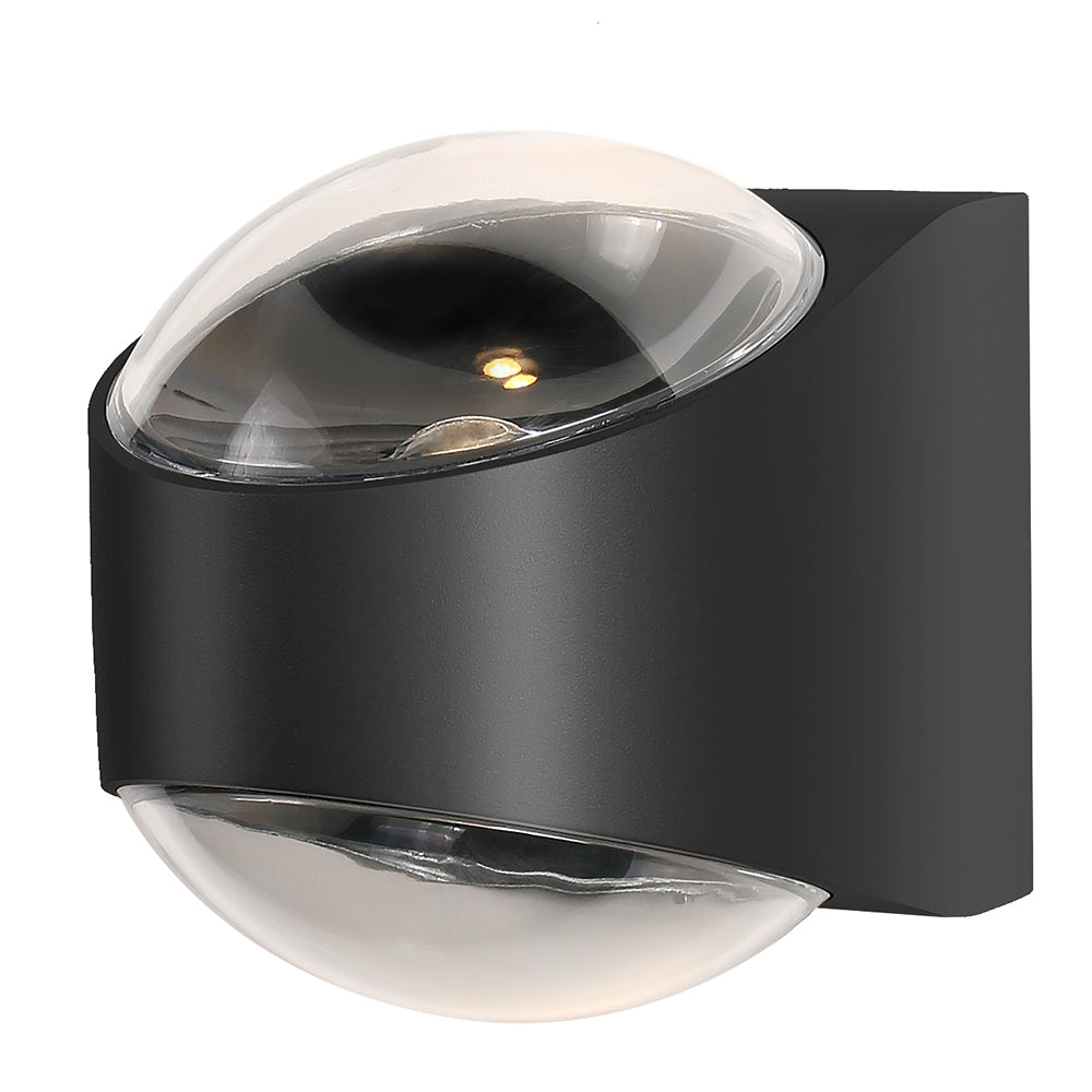 Eurolux Glow 12W Integrated LED Outdoor Wall Light (Black, 3000K, IP65) – O674