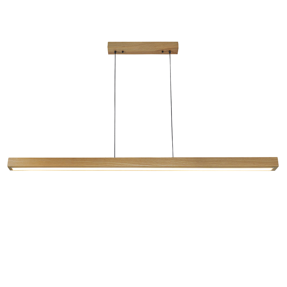 Eurolux Ona 18W Integrated LED Linear Pendant Light (White & Ash Wood, 3CCT) – P1376
