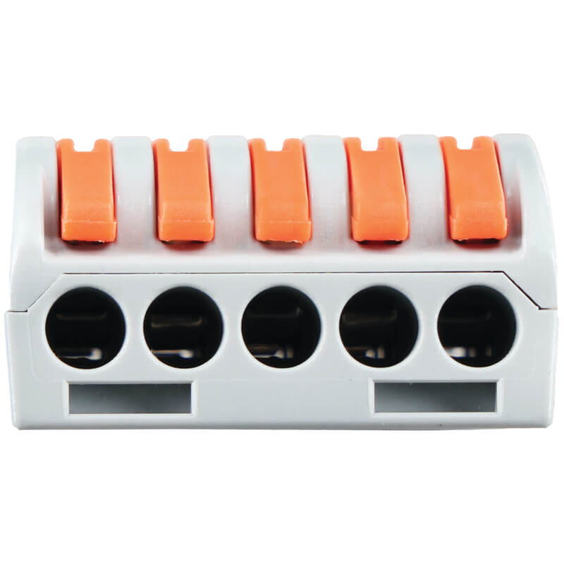 Major Tech 5-Pole Inline Interjoining Terminal Block | 32A | 450V | Screwless Connector
