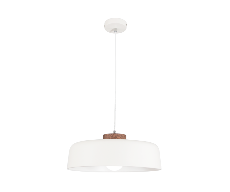PEN221/1 Bright Star WHITE METAL WHITE PENDANT 1X60W ES