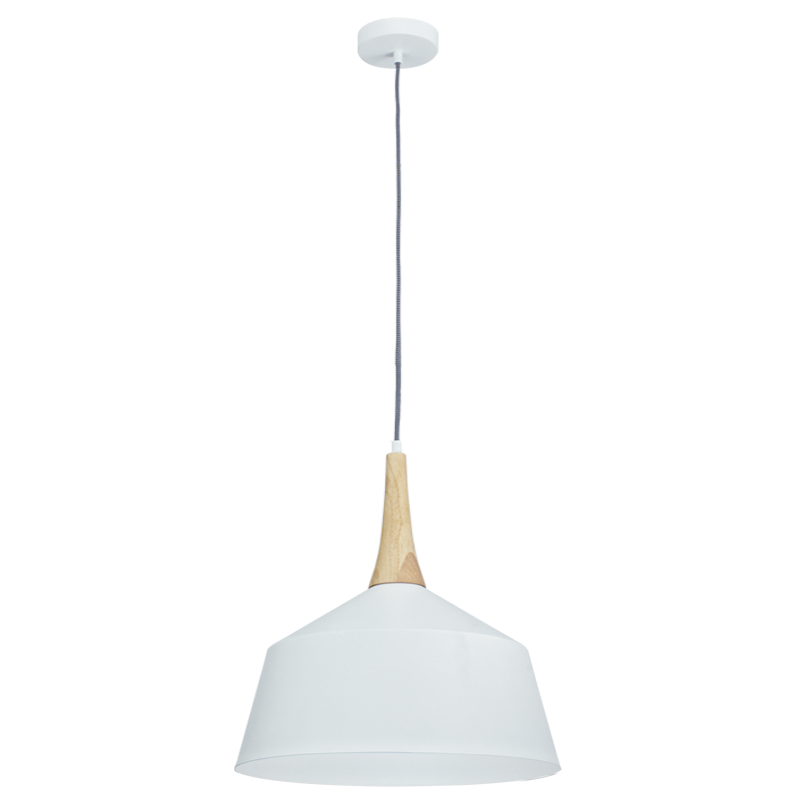 PEN393/1 Bright Star WHITE METAL AND WOOD PENDANT 1X60W ES