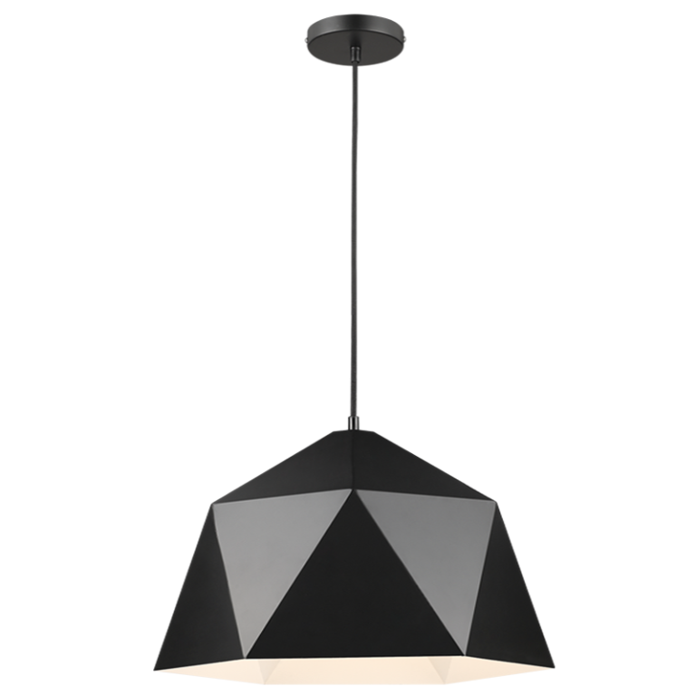 PEN399 Bright Star BLACK METAL PENDANT WHITE INNER 1X60W ES