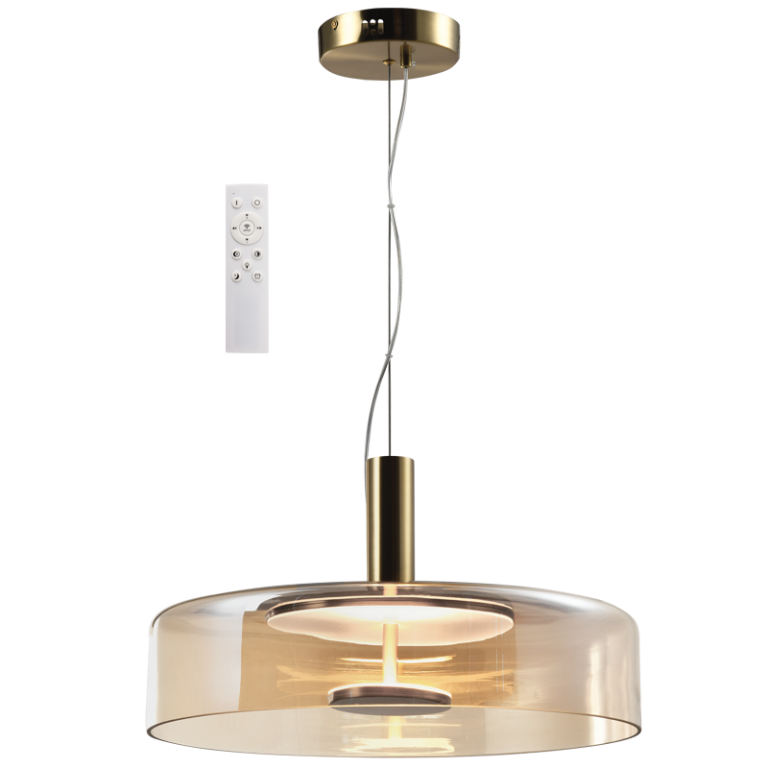 PEN437 Bright Star CCT AMBER 24W LED 3CCT REMOTE GLASS PENDANT 6007226090758 3